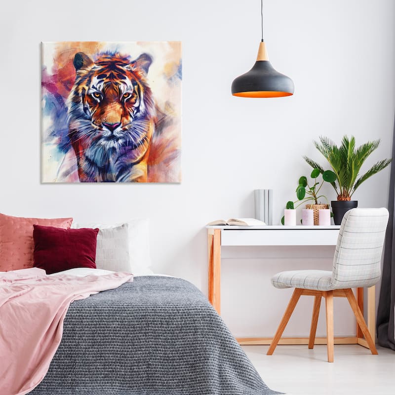 Stupell Fierce Vibrant Tiger Canvas Wall Art Design By Kim Allen