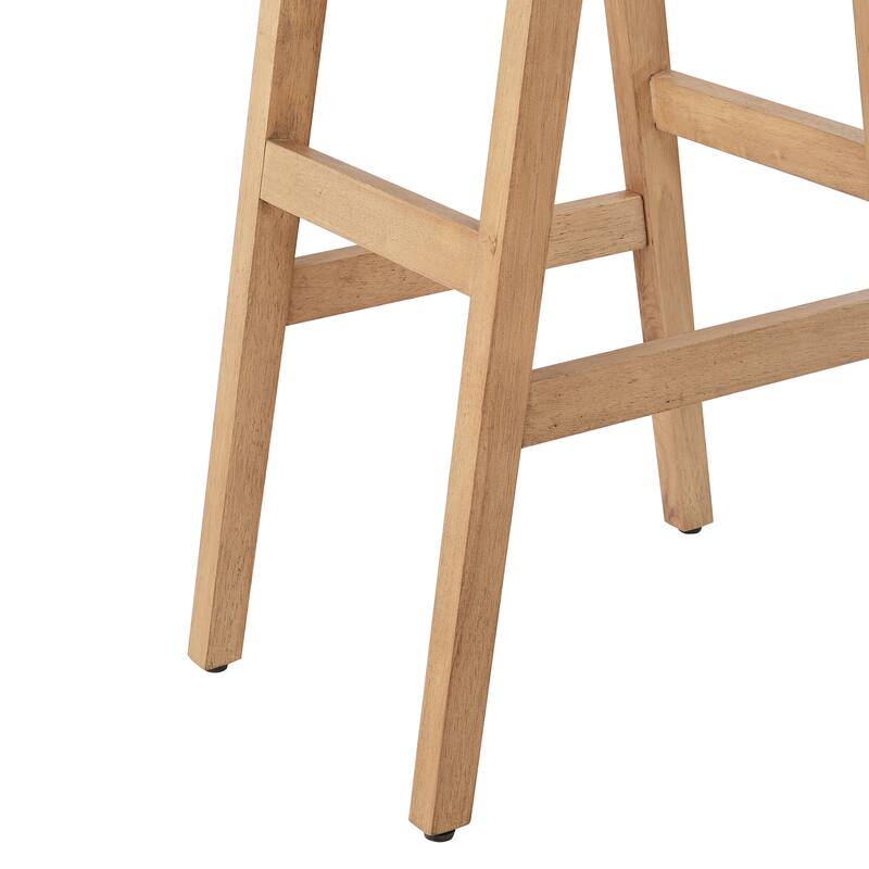 Bower Home Upholstered Wood Saddle Stools - Set of 2