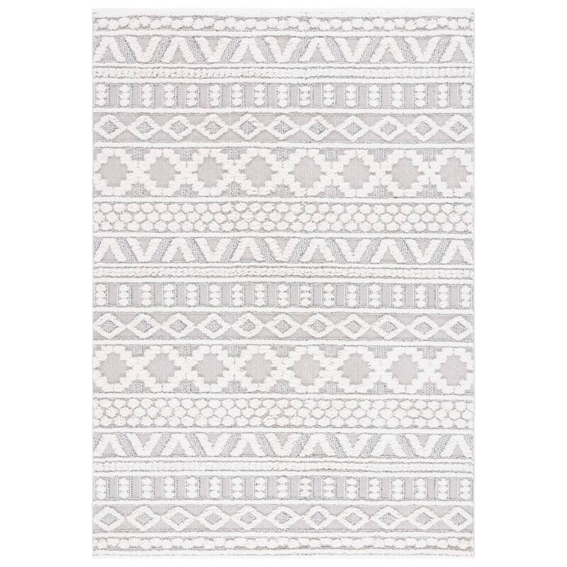 SAFAVIEH Trends Altha Geometric Rug - 6'7" Square - Grey/Ivory