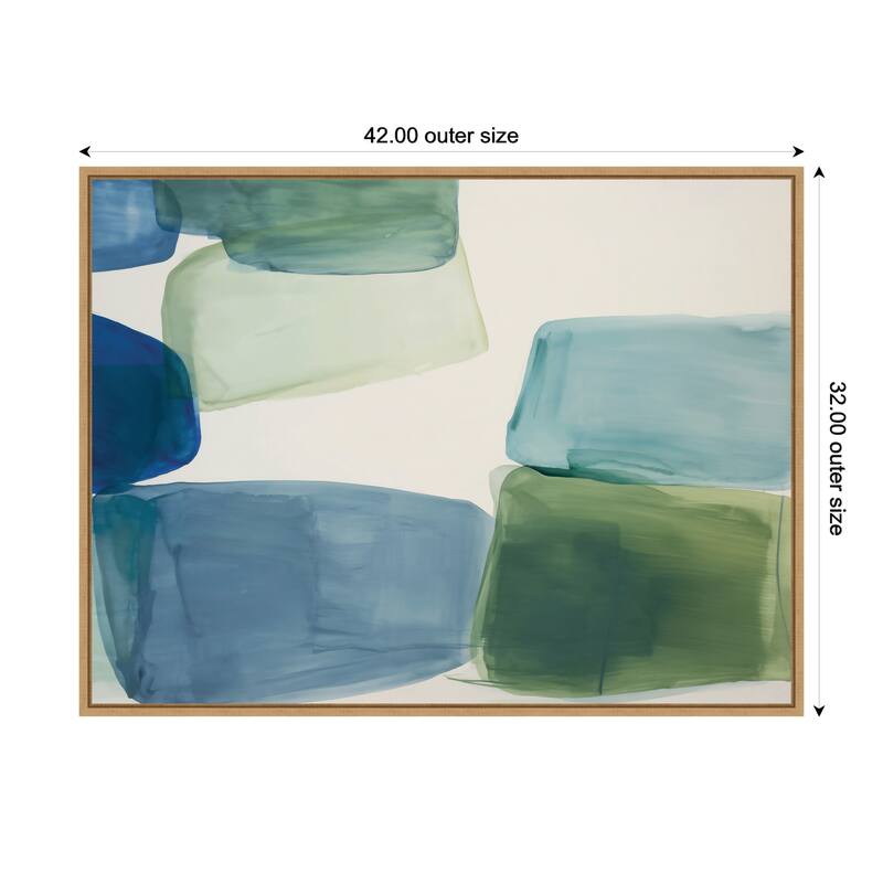 Kate and Laurel Coastal Calm I by Amy Lighthall Framed Canvas Wall Art Print