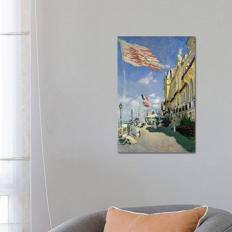 iCanvas "The Hotel des Roches Noires at Trouville, 1870 " by Claude Monet Canvas Print - 26x18x1.5