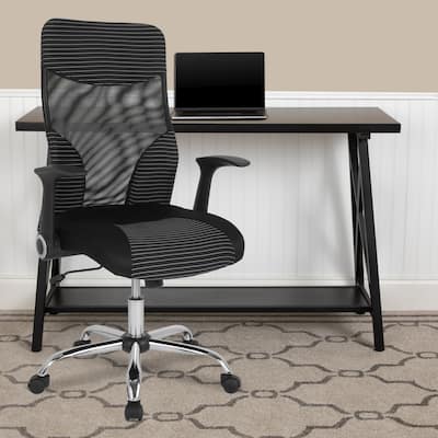 High Back Ergonomic Office Chair with and White Contemporary Mesh Design