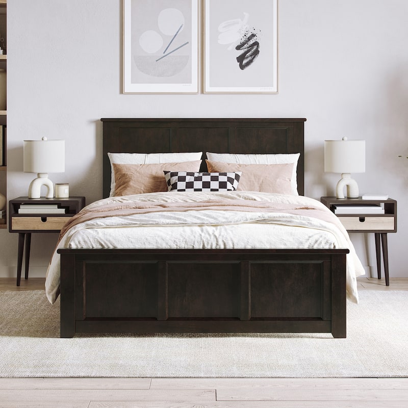 Charlotte Solid Wood Low Profile Platform Bed with Matching Footboard