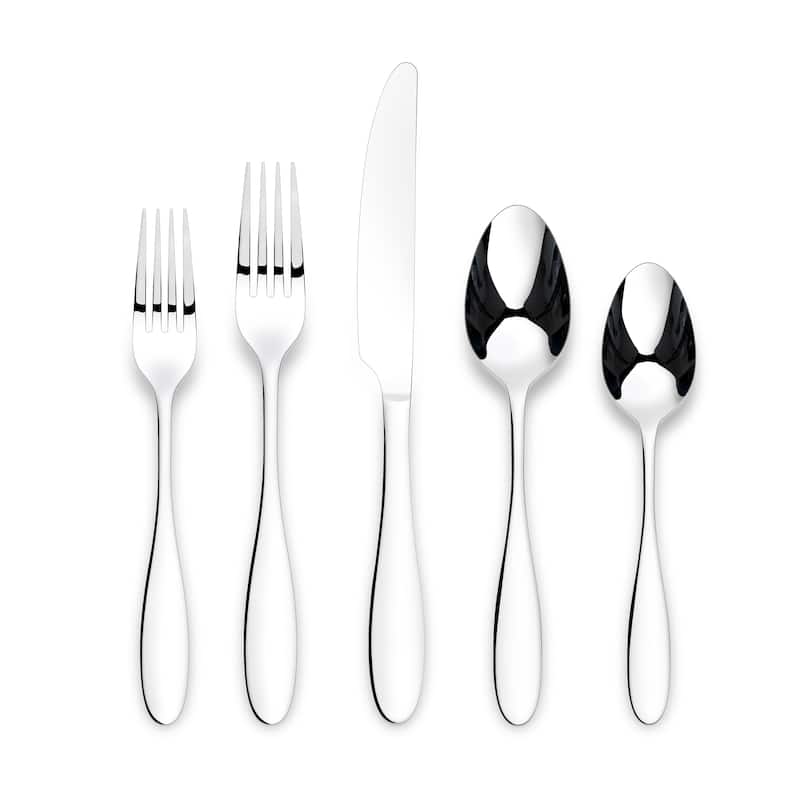 Ornative Amadea 18/0 Stainless Steel 20 Pieces Flatware Set - 10.63" H x 6.69" W x 2.76" D - Mirror