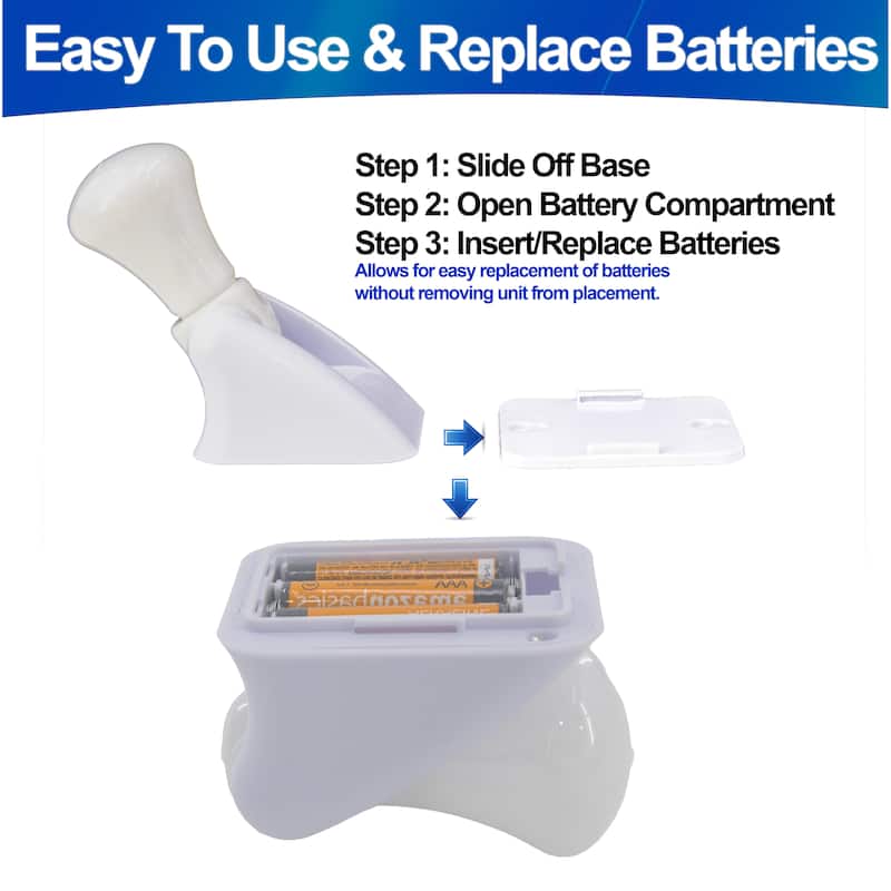 Wireless Battery LED Light Bulb - Portable, Cordless Stick Anywhere Light w/ Pull String & Slide Base - 2pc - white - regular