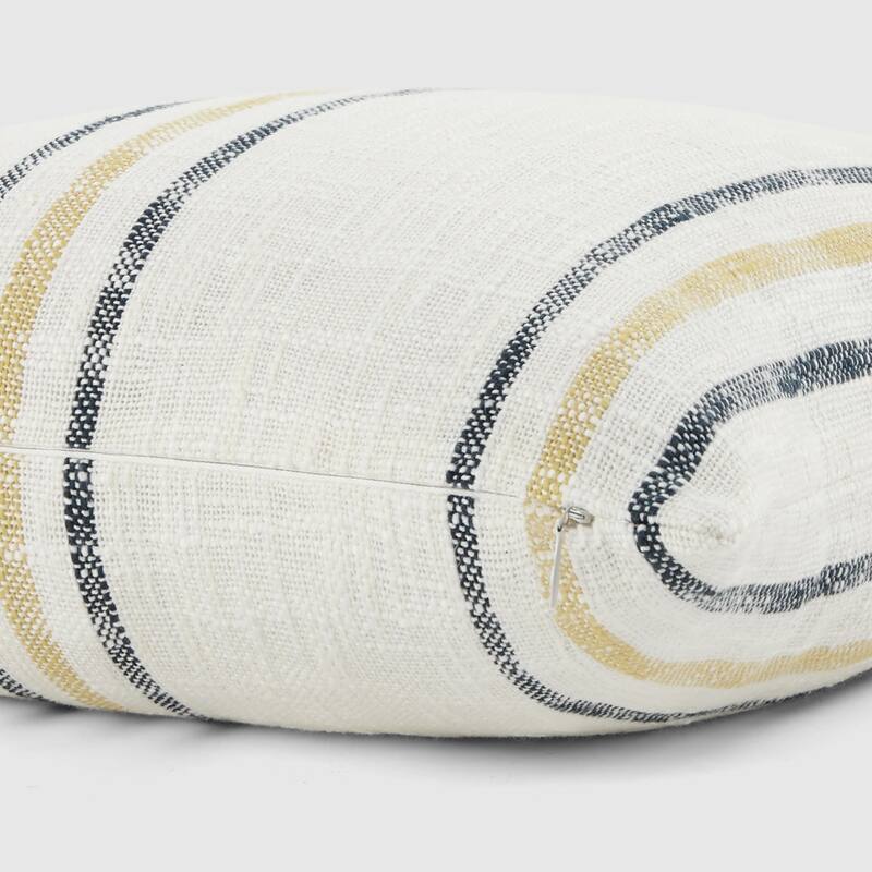 Yarn-Dyed Cotton Decor Throw Pillow in Framed Stripe