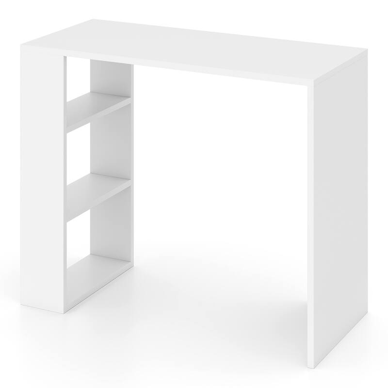 Gymax 36'' Compact Writing Desk w/ 3 Open Shelves Freestanding