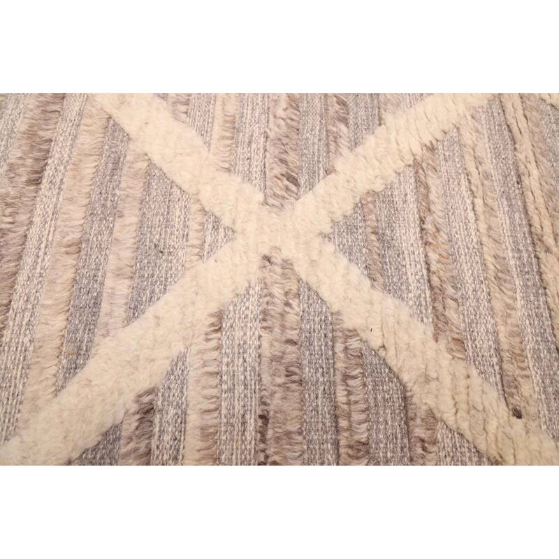 ECARPETGALLERY Hand-knotted Tangier Grey Wool Rug - 5'4 x 7'4