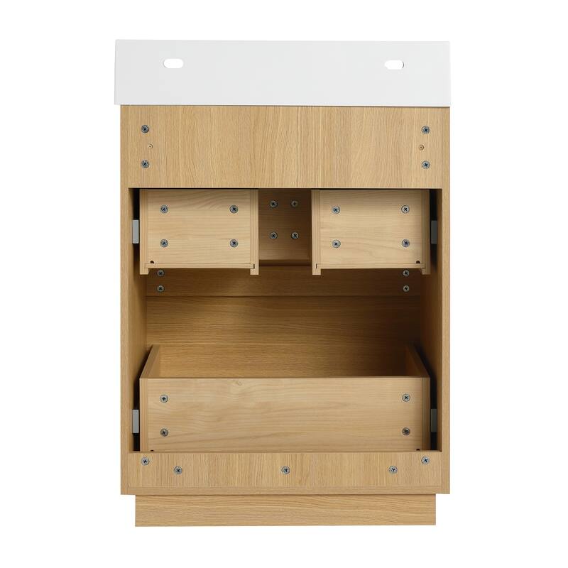 GDFStudio - Geneva Modern Wall-Mounted Bathroom Vanity Set with 2 Soft Close Drawers, Sink NOT INCLUDED