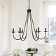 preview thumbnail 2 of 21, Modern Farmhouse Black/ Gold 28'' Wheel Candle Chandelier 6-light with Adjustable Swing Arms - D28" x H84.5" Black