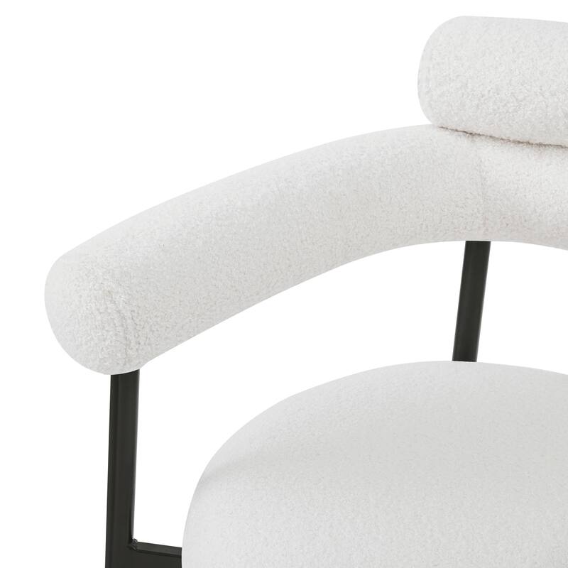 Modern Set of 2 Dining Chairs with Armrests, Padded Seat Backrest, Metal Legs for Dining Room Living Room and Café