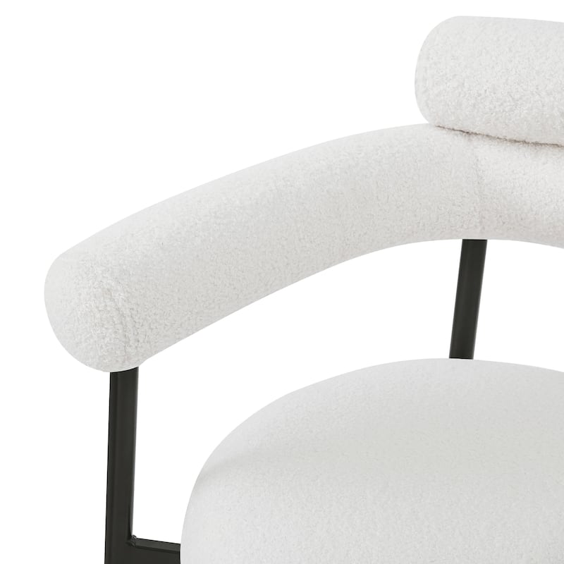 Naci Modern Fabric Arm Dining Chairs with Metal legs by Christopher Knight Home