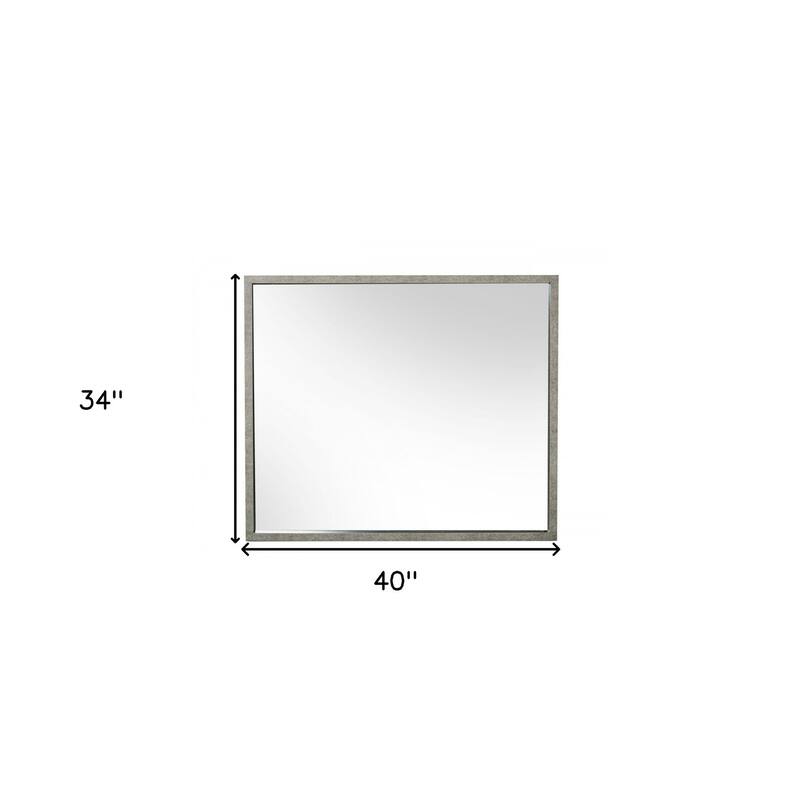 HomeRoots 34" Gray Faux Concrete Framed Accent Mirror - 40' X '34' X '2
