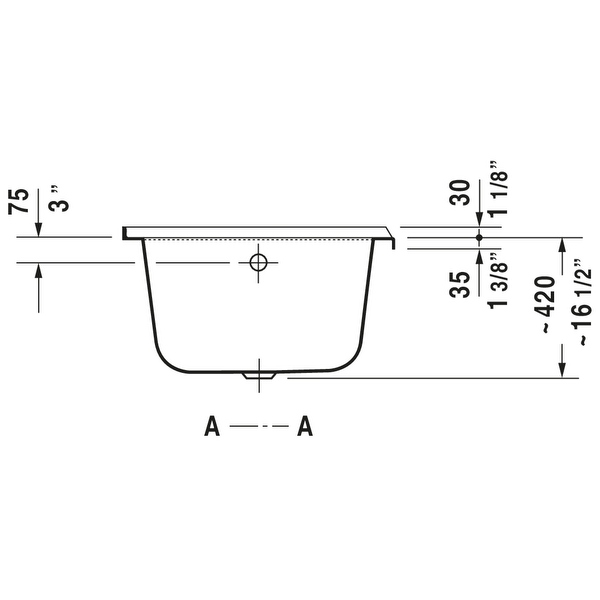 60 Inch Bath Tub By Duravit, 700406000000090 D-Code, Drop In Acrylic With Left Drain And Overflow In White | Home Perfect