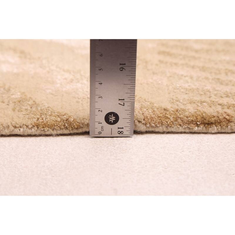 ECARPETGALLERY Hand-knotted Opulence Light Khaki Silk, Wool Rug - 7'11 x 9'9