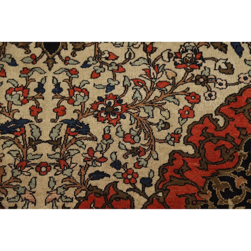 Pre-1900 Antique Vegetable Dye Sarouk Farahan Persian Wool Carpet - 4'5" x 6'10"