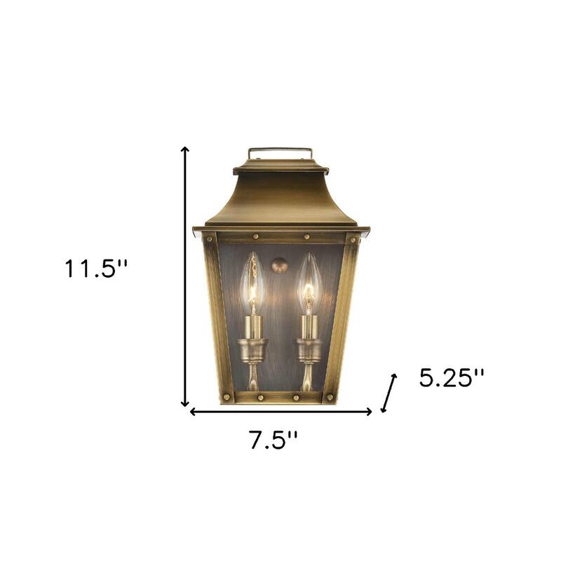2-Light Pocket Wall Lantern Asian Design with Tapered Glass Shades - 5.25” x 7.50” x 11.50”
