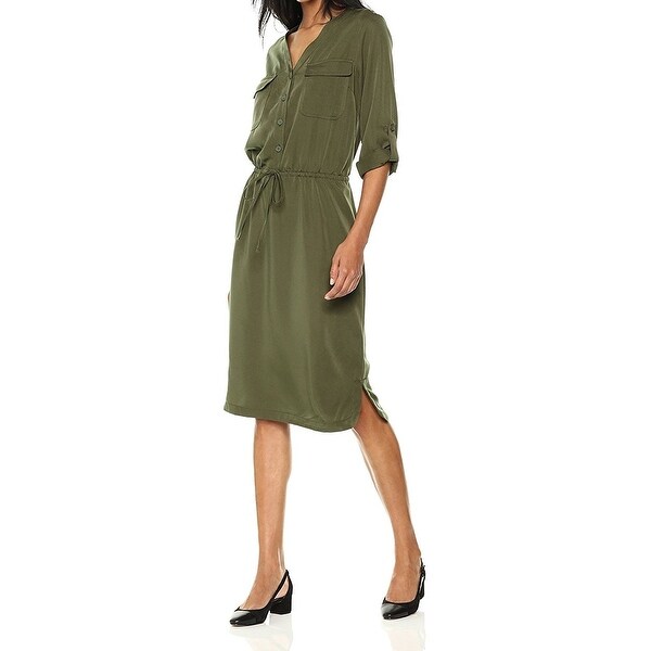 drawstring shirt dress