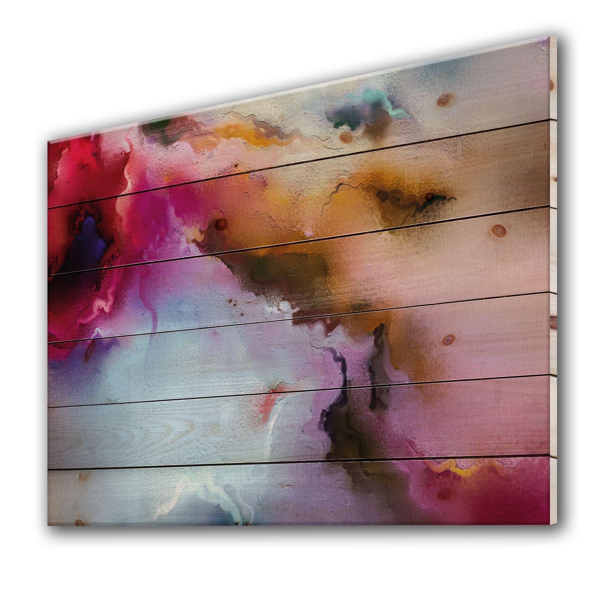 Designart 'Clouds Of Fuchia Blue And Brown I' Modern Print-image