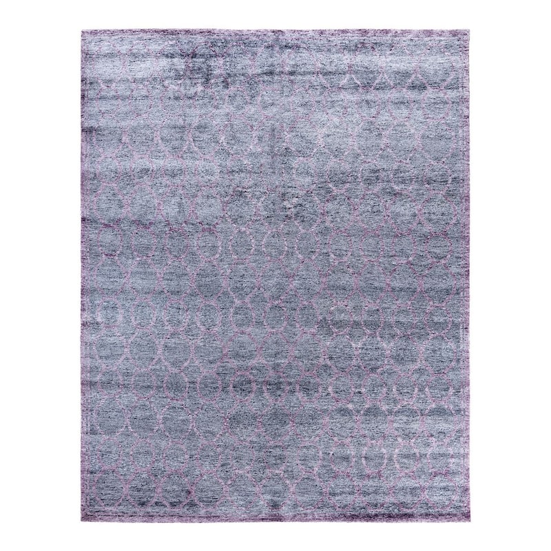 Modern One-of-a-Kind Hand-Knotted Area Rug, Gray - 7' 10" x 10' 1"