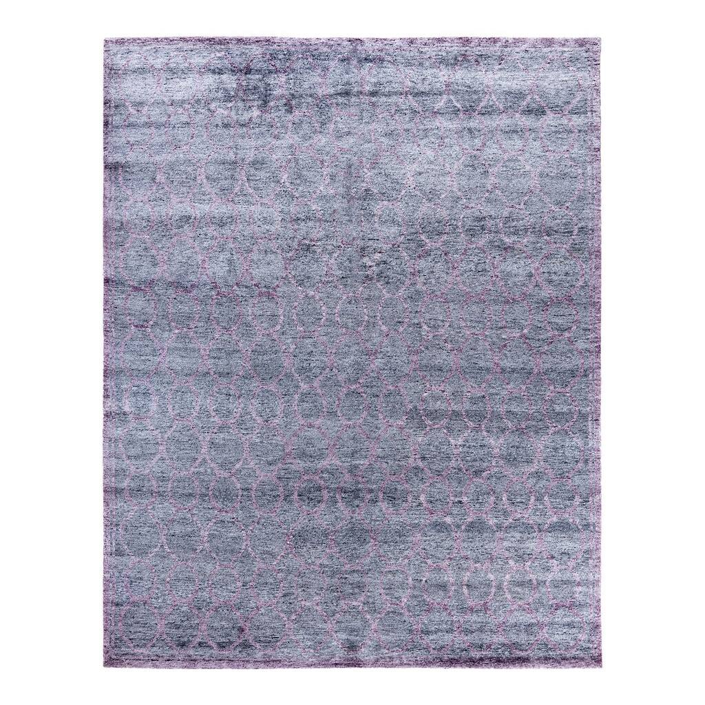 Modern One-of-a-Kind Hand-Knotted Area Rug, Gray - 7' 10" x 10' 1"