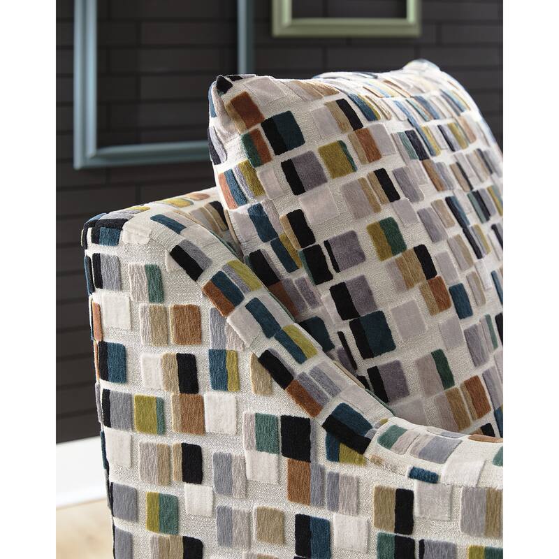 Signature Design by Ashley Fenna White/Green Accent Chair - 35.38" W x 37" D x 41" H
