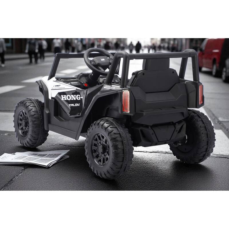 12V Kids Electric Ride On UTV Car with Remote Control, Battery Powered Toy Vehicle with Seat Belt & LED Lights, Ages 3-6