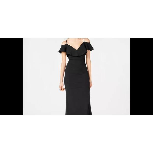women's off-the-shoulder scuba crepe midi dress Xscape Evenings 