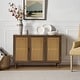 preview thumbnail 22 of 55, Filippo Traditional Rattan 3-Door Sideboard Cabinet by HULALA HOME