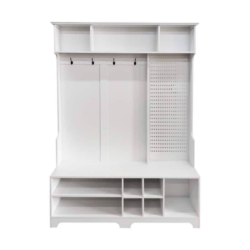 Hall Tree with Shoe Bench,Coat Rack,Shoe Storage,Storage Shelves