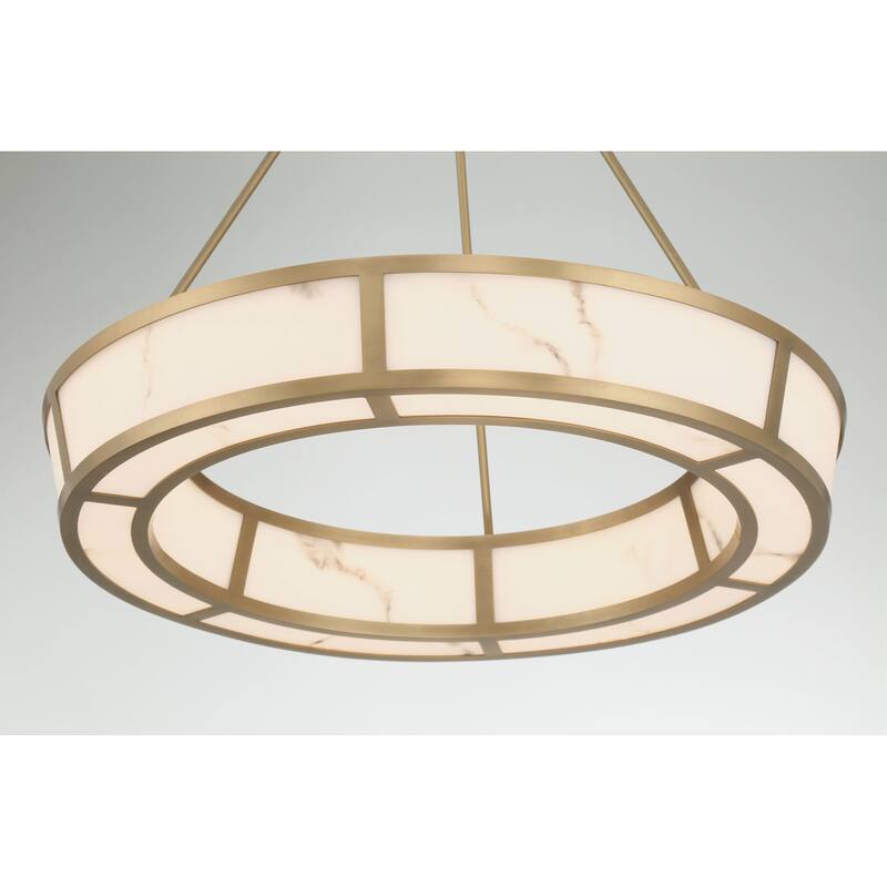 Minka Lavery 3475-L Velaris 24" Wide Pendant with Faux Alabaster