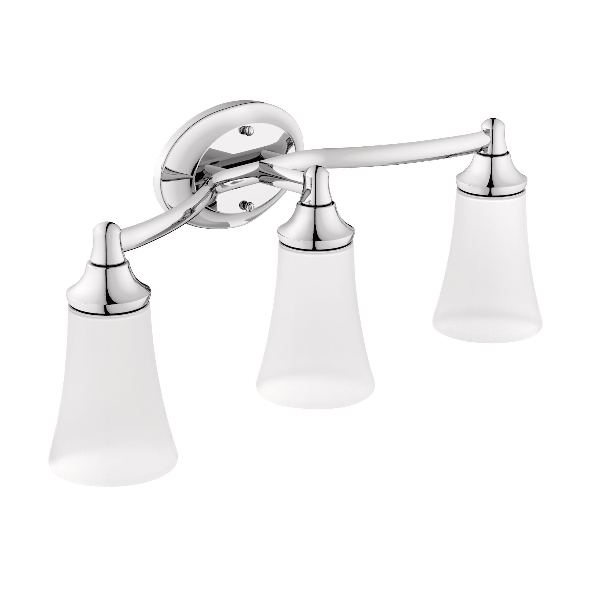 Moen 3 Light Bathroom Sconce with Frosted Shades from the Eva