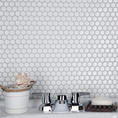 Merola Tile Colmena Hex Glossy White 11-1/2" x 11-5/8" Porcelain Floor and Wall Tile