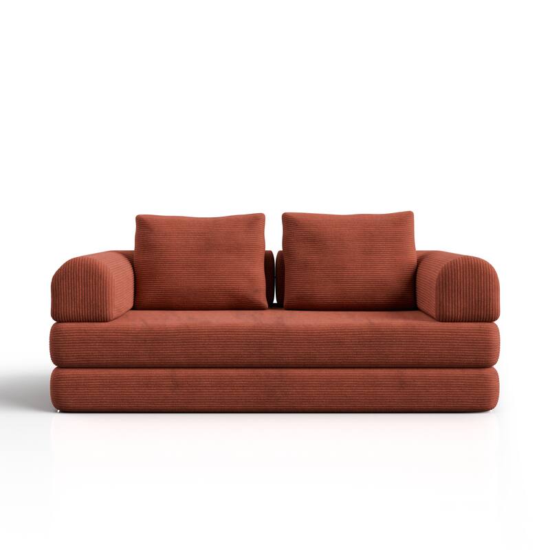 247 Shop At Home Sorai Modern Chenille Foam Modular Sofa with Pillows