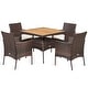 preview thumbnail 10 of 8, Costway 5PCS Patio Rattan Dining Furniture Set Arm Chair Wooden Table - See details