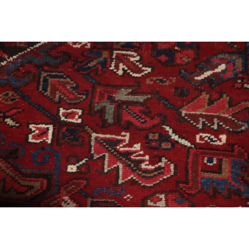 Hand Knotted Oriental 100% Wool Carpet Traditional Medallion Red Heriz Area Rug - 10' 9'' X 8' 9''