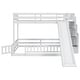 preview thumbnail 9 of 34, Twin Over Full Multifunctional Kids Bunk Bed Frame with Slide, Wooden Loft Bed with Storage Staircase and Guardrails