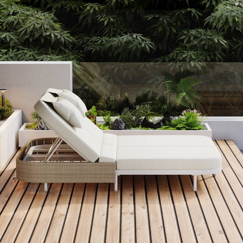 Iron Frame Outdoor Bed Loveseat