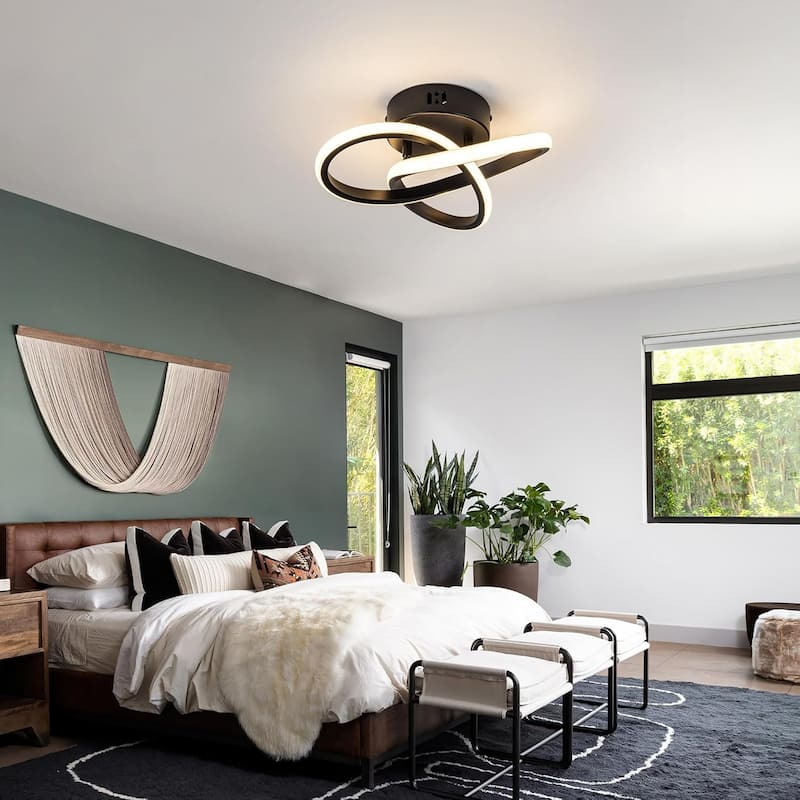 Led ceiling light black entryway light aluminum chandelier light