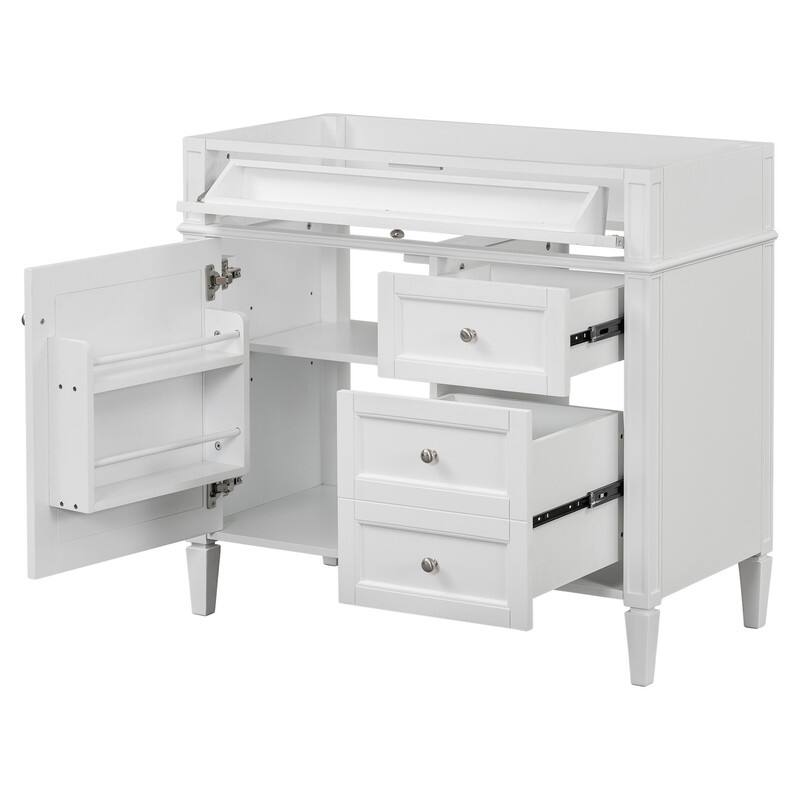 36" Bathroom Vanity without Top Sink, with 2 Drawers and a Tip-out Drawer