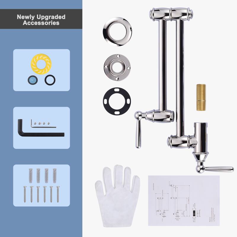 WOWOW Vintage Pot Filler Folding Kitchen Faucet