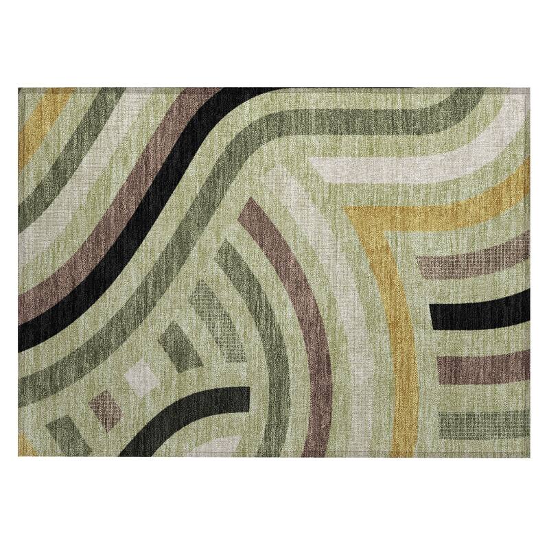 Machine Washable Indoor/ Outdoor Modern Jalen Chantille Rug