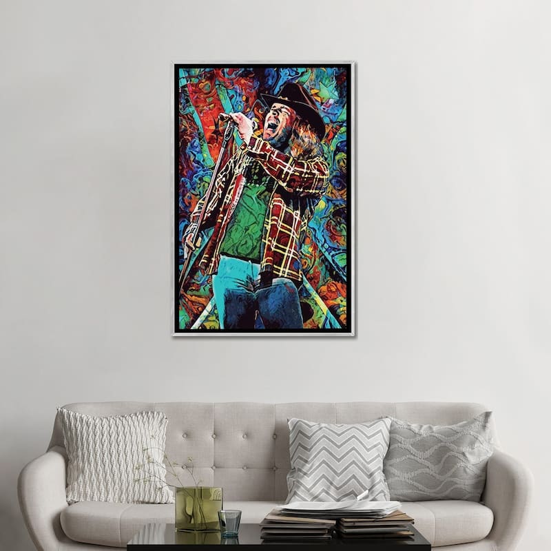 iCanvas "Ronnie Van Zant - Lynyrd Skynyrd "Free Bird"" by Rockchromatic Framed
