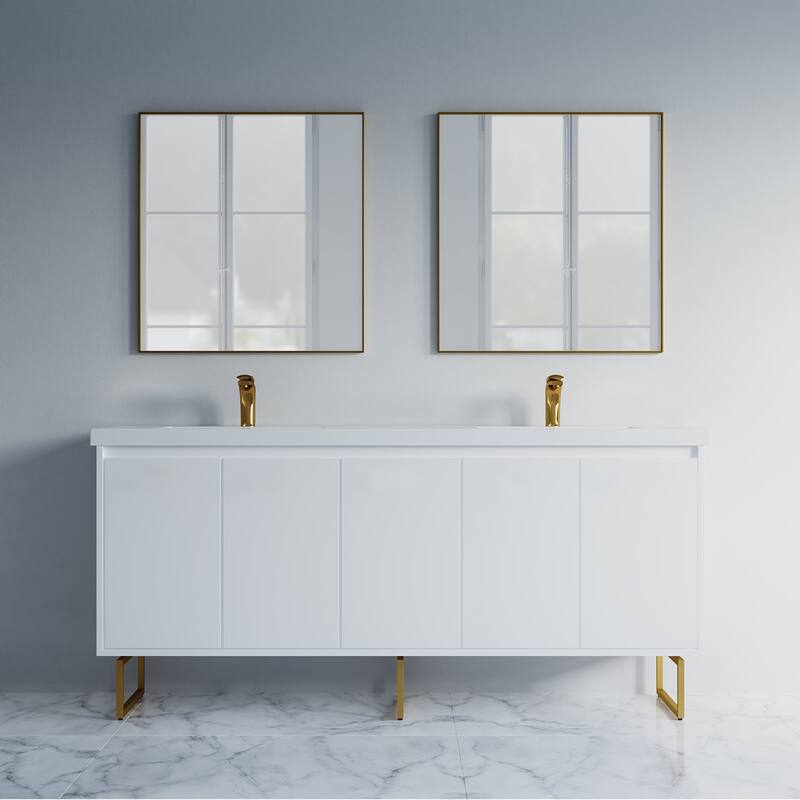 Kennan 72" Double Bathroom Vanity Set with Rectangle Legs