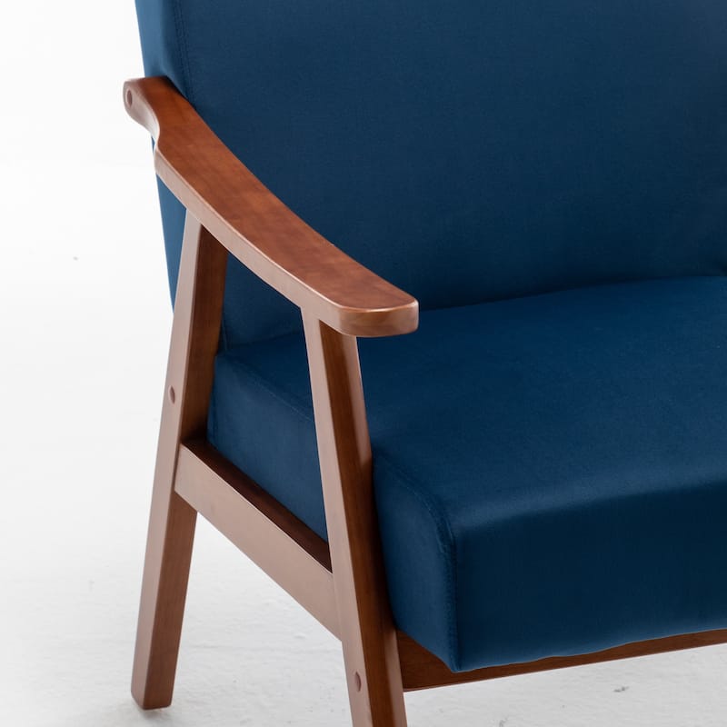 Extra-Thick Backrest Accent Chair with Solid Wood Frame