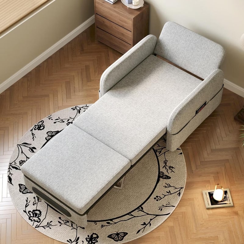 4 in 1 Convertible Sofa Bed with Hidden Storage Modern Sleeper Chair for Small Spaces, Dorms, and Home Offices