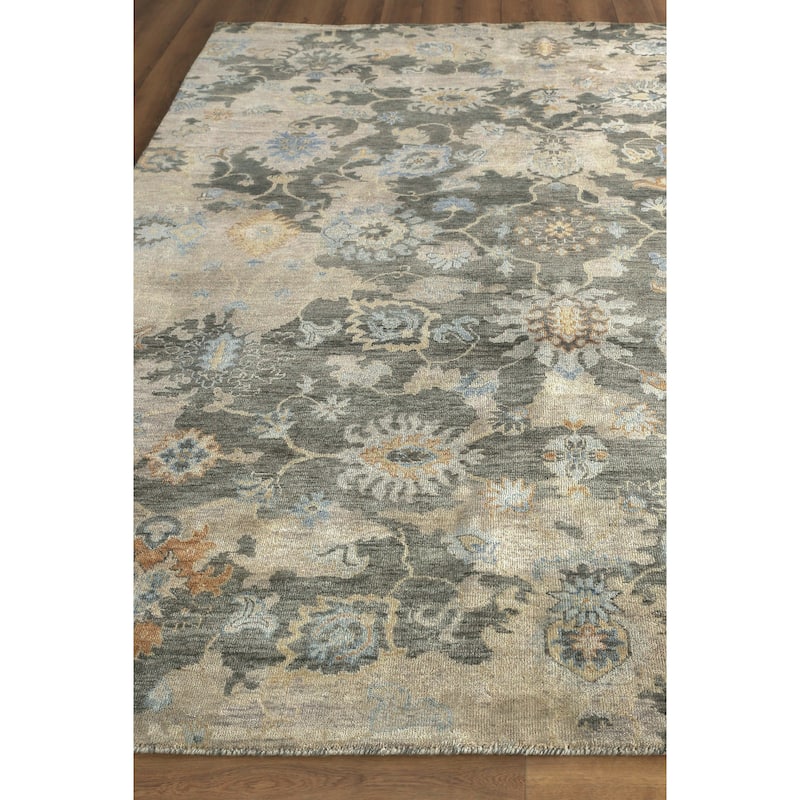 EXQUISITE RUGS Essex Hand-knotted New Zealand Wool Brown/Ivory/Rust Area Rug.