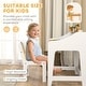 preview thumbnail 6 of 14, Qaba Kids Desk and Chair Set, Children Study Table with Storage and Shelves, Student Writing Desk, Natural Wood