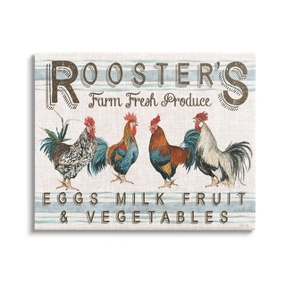Stupell Country Roosters Produce Canvas Wall Art Design by Cindy Jacobs ...