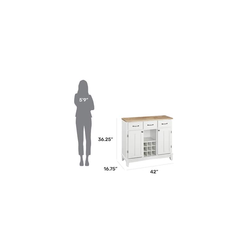 Homestyles Buffet Of Buffets Off-White Wood Buffet - 42" x 17" x 36"
